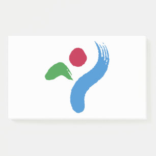 Notes with flag of Seoul, South Korea