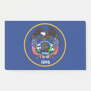 Notes with flag of Utah, USA