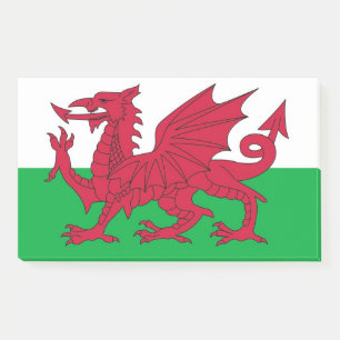 Notes with flag of Wales, United Kingdom
