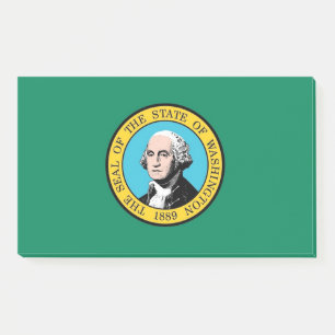 Notes with flag of Washington, USA