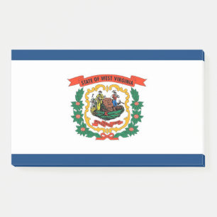 Notes with flag of West Virginia, USA