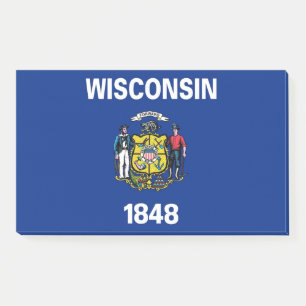 Notes with flag of Wisconsin, USA