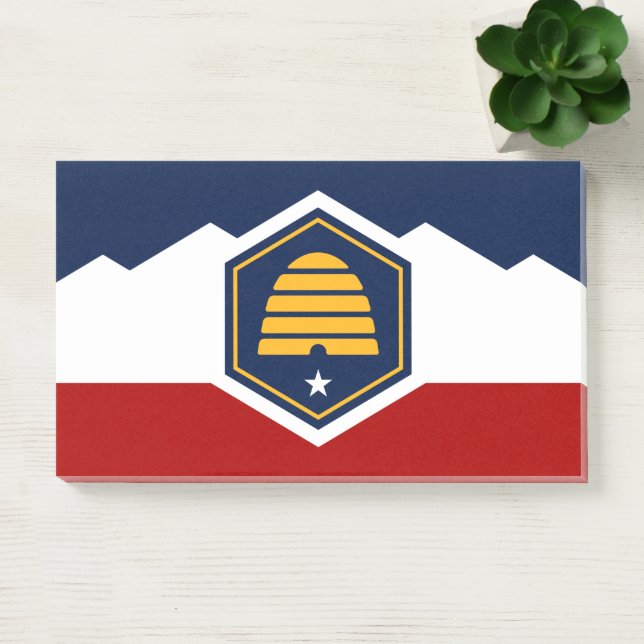 Notes with new flag of Utah, USA (Office)