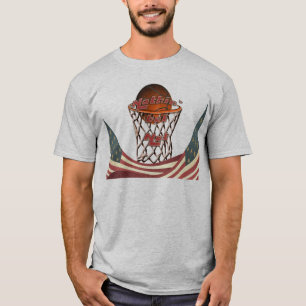 Nothin' But Net Basketball in Hoop T-Shirt