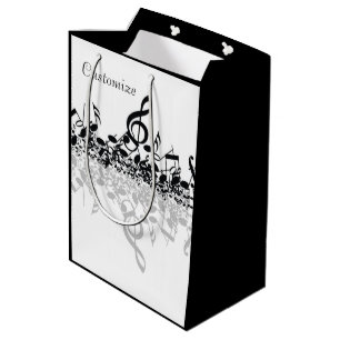 Nothin' But Treble Black Music Notes Gift Bag