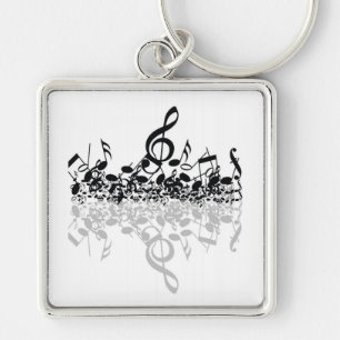 Nothin' But Treble Black Music Notes Key Chain