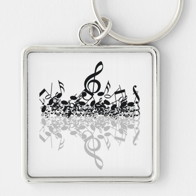 Nothin' But Treble Black Music Notes Key Chain (Front)