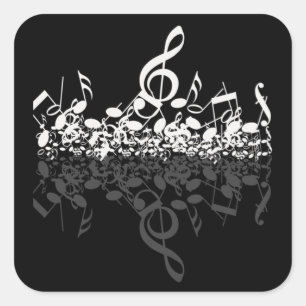 Nothin' But Treble Music Lovers Black Square Sticker