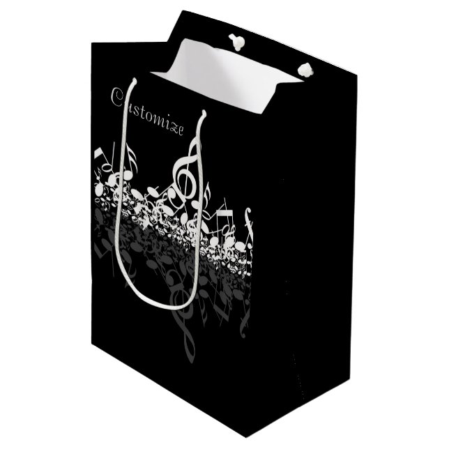 Nothin' But Treble White Music Notes Gift Bag (Front Angled)