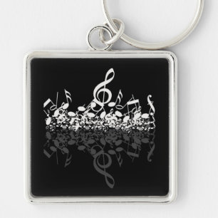 Nothin' But Treble White Music Notes Key Chain