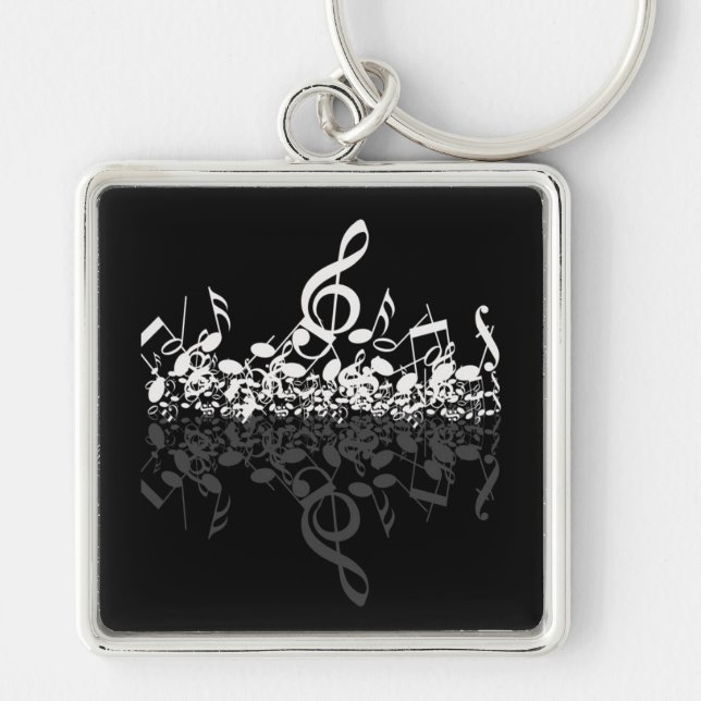 Nothin' But Treble White Music Notes Key Chain (Front)