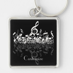 Nothin' But Treble White Music Notes Key Chain