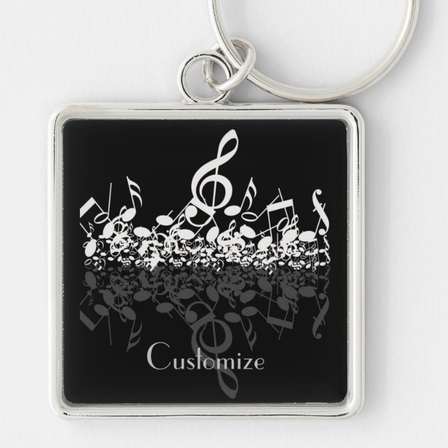 Nothin' But Treble White Music Notes Key Chain (Front)