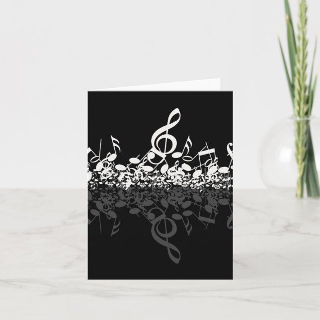 Nothin' But Treble White Music Notes Note Card (Front)