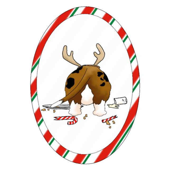 Nothin' Butt A Basset Christmas Ornament Photo Sculpture Decoration (Front)