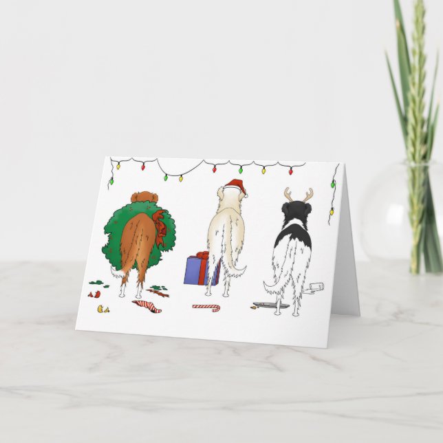 Nothin' Butt A Borzoi Christmas Holiday Card (Front)