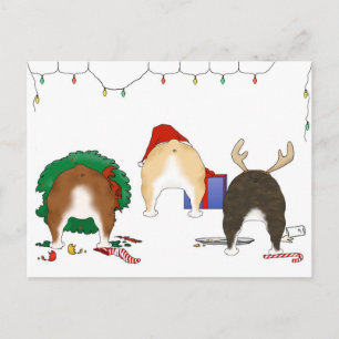 Nothin' Butt A Bulldog Christmas Holiday Postcard