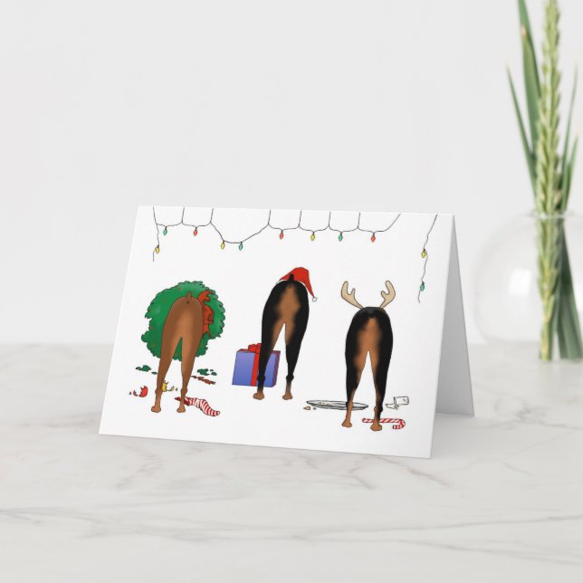 Nothin' Butt A Doberman Christmas Holiday Card (Front)