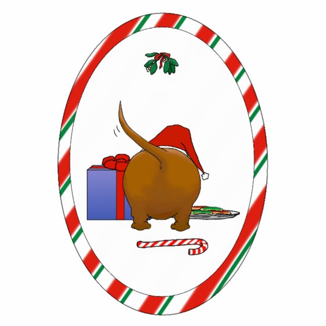 Nothin' Butt A Doxie Christmas Ornament Photo Sculpture Decoration (Front)