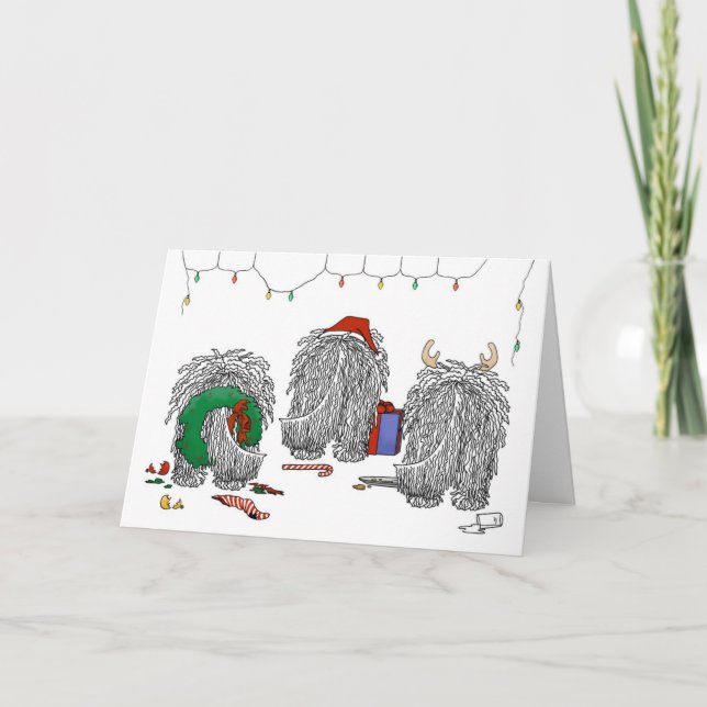 Nothin' Butt A Komondor Christmas Holiday Card (Front)