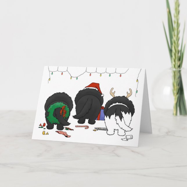 Nothin' Butt A Newfie Christmas Holiday Card (Front)