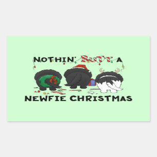 Nothin' Butt A Newfie Christmas Rectangular Sticker