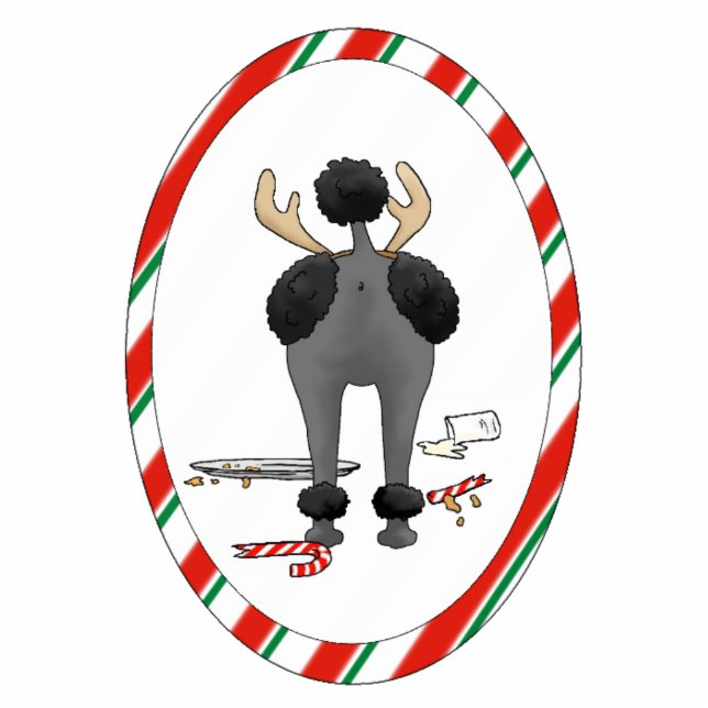 Nothin' Butt A Poodle Christmas Ornament Photo Sculpture Decoration (Front)