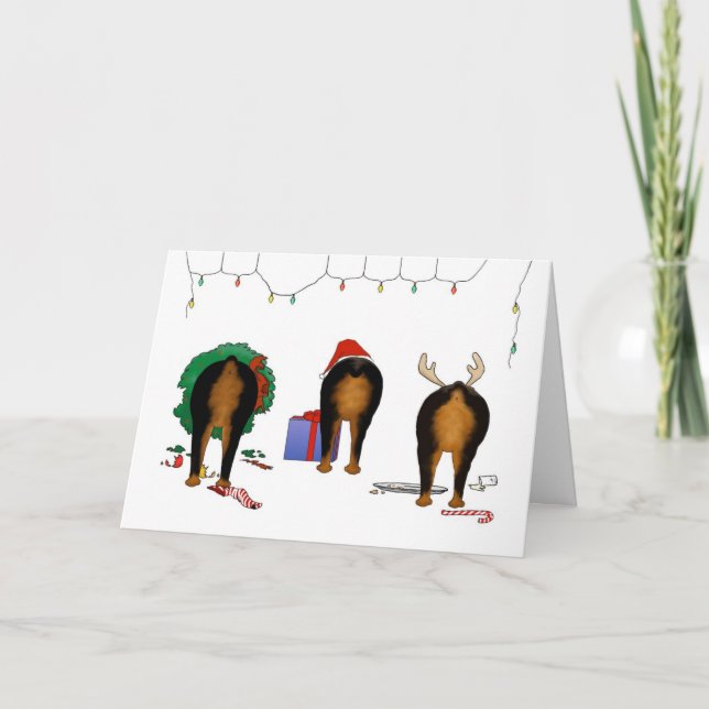 Nothin' Butt A Rottie Christmas Holiday Card (Front)