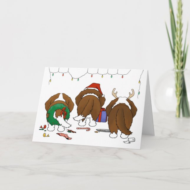 Nothin' Butt A St. Bernard Christmas Holiday Card (Front)