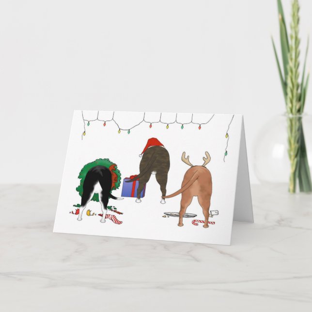 Nothin' Butt A Staffie Christmas Holiday Card (Front)
