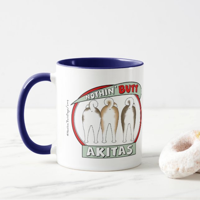 Nothin' Butt Akitas Mug (With Donut)