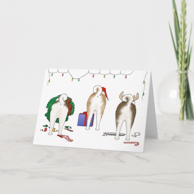 Nothin' Butt An Akita Christmas Greeting Card (Front)