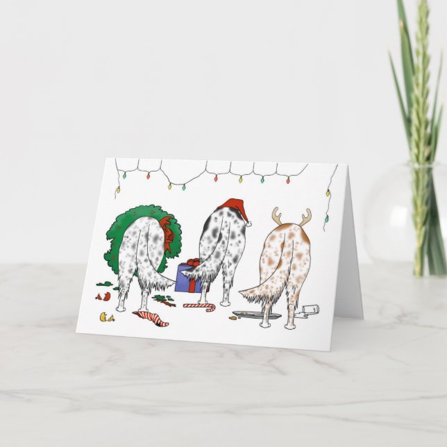 Nothin' Butt An English Setter Christmas Holiday Card (Front)