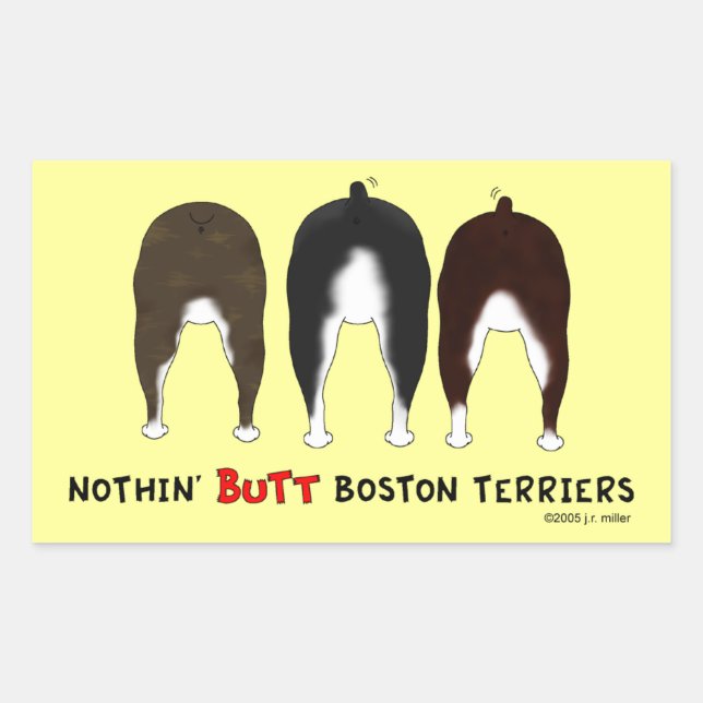Nothin' Butt Boston Terriers Rectangular Sticker (Front)