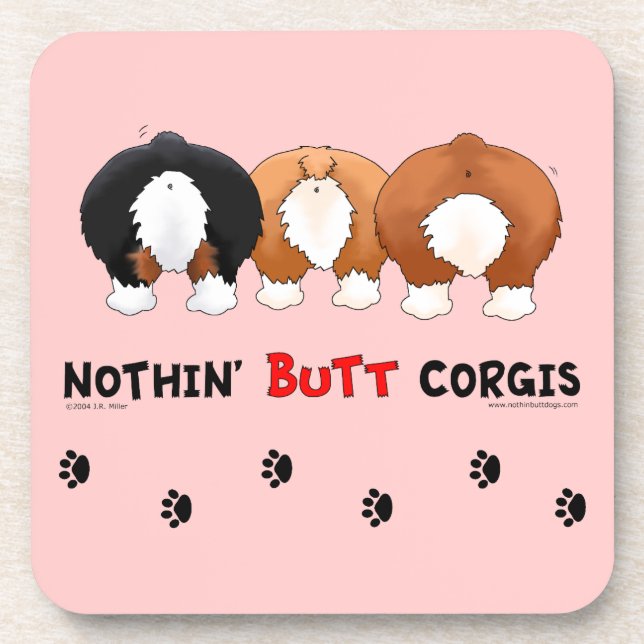 Nothin' Butt Corgis Coaster (Front)