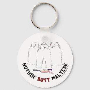 Nothin' Butt Maltese Key Ring