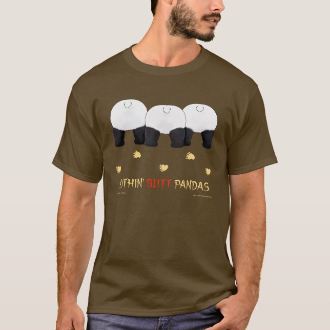 Nothin' Butt Pandas Dark T-Shirt (Front)