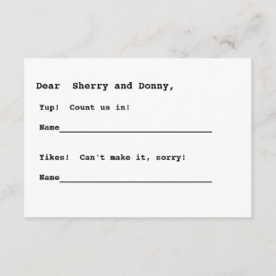 Nothin' fancy RSVP Card