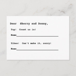 Nothin' fancy RSVP Card