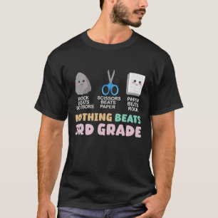 Nothing Beats 3rd Grade Cute Rock Scissors Paper T-Shirt