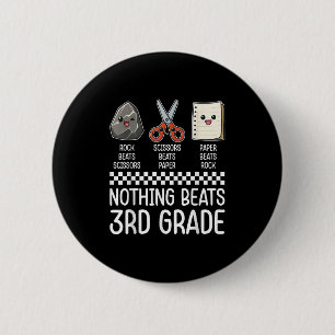 Nothing Beats 3rd Grade Funny Back To School Kids 6 Cm Round Badge