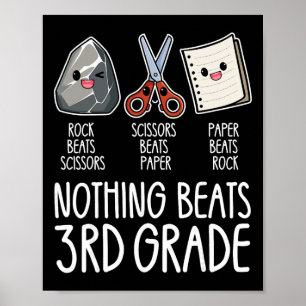 Nothing Beats 3rd Grade Funny Byck To School Kids Poster
