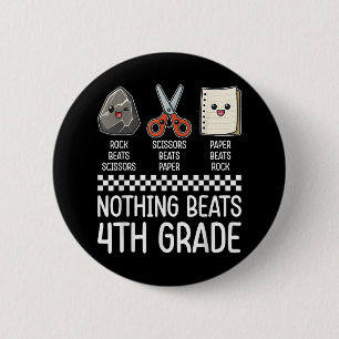 Nothing Beats 4th Grade Funny Back To School Kids 6 Cm Round Badge