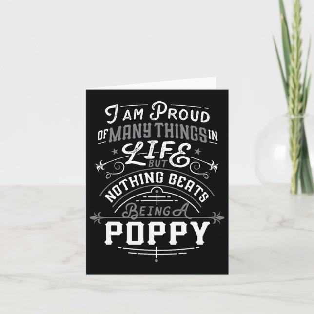 Nothing Beats Being A Poppy Grandpa Fathers Day Me Card (Front)