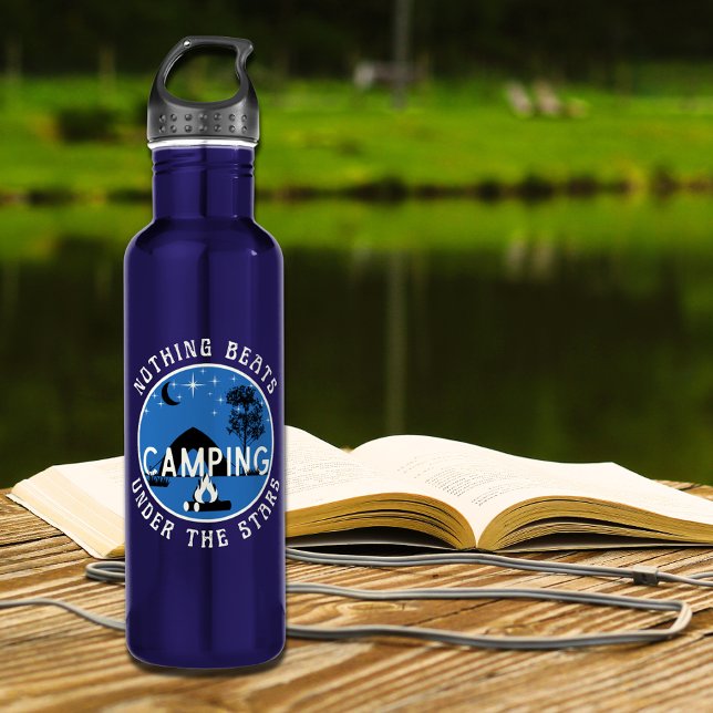 Nothing Beats Camping Under Stars Blue 710 Ml Water Bottle (Creator Uploaded)