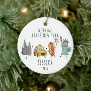 Nothing Beats New York Personalised NYC Ceramic Tree Decoration