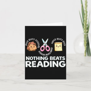 Nothing beats reading book librarian across card