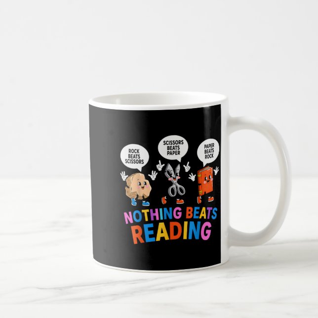 Nothing beats reading funny book lover  coffee mug (Right)