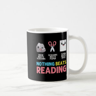 Nothing Beats Reading Funny Rock Paper Scissors Coffee Mug