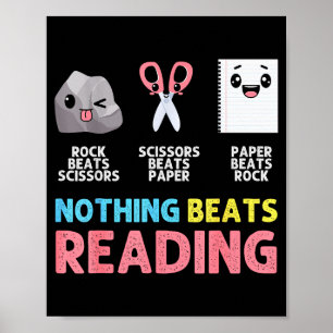 Nothing Beats Reading Funny Rock Paper Scissors  Poster